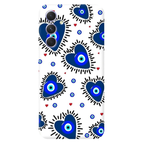 Samsung A36 Heart evil eye beads Transparent Silicone TPU Θήκη