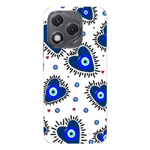 Honor 400 Lite Heart evil eye beads Transparent Silicone TPU Θήκη