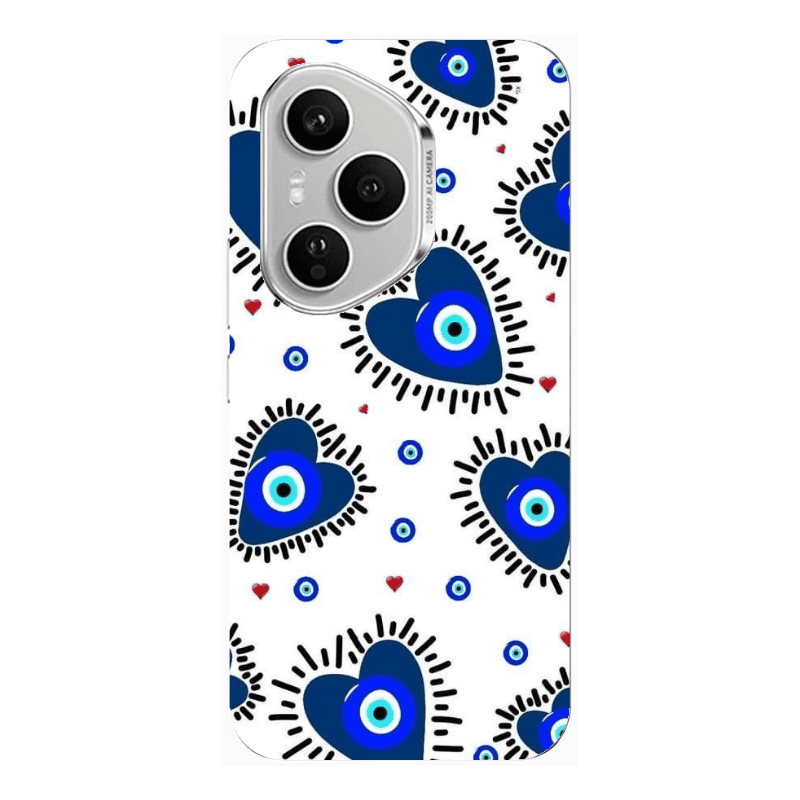 Honor Magic 400 Pro Heart evil eye beads Transparent Silicone TPU Θήκη