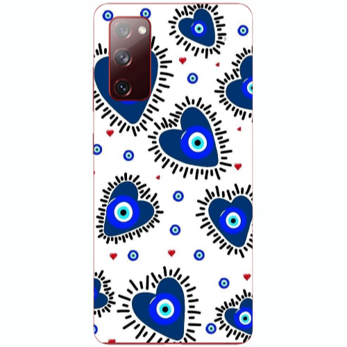 Samsung S20 FE Heart evil eye beads Transparent Silicone TPU Θήκη