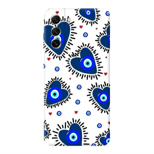 Samsung S22 Heart evil eye beads Transparent Silicone TPU Θήκη