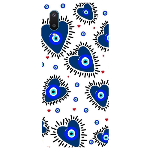 Samsung A02 Heart evil eye beads Transparent Silicone TPU Θήκη
