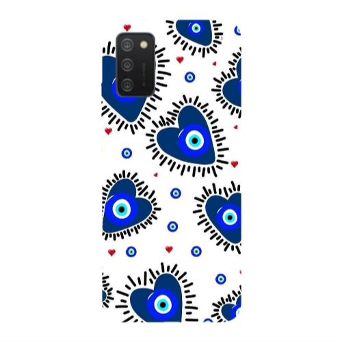 Samsung A03S Heart evil eye beads Transparent Silicone TPU Θήκη