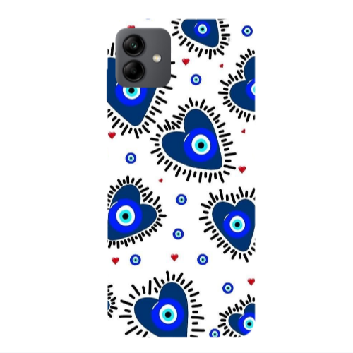 Samsung A04 Heart evil eye beads Transparent Silicone TPU Θήκη