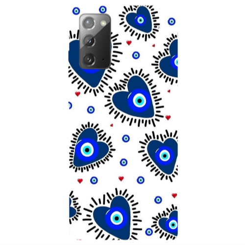 Samsung Note 20 Heart evil eye beads Transparent Silicone TPU Θήκη