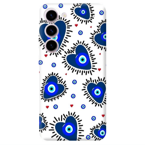 Samsung S23 Plus Heart evil eye beads Transparent Silicone TPU Θήκη