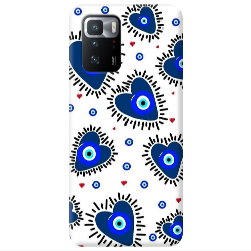 Xiaomi Poco X3 GT Heart evil eye beads Transparent Silicone TPU Θήκη