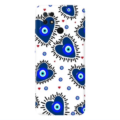 Xiaomi Poco C40 Heart evil eye beads Transparent Silicone TPU Θήκη
