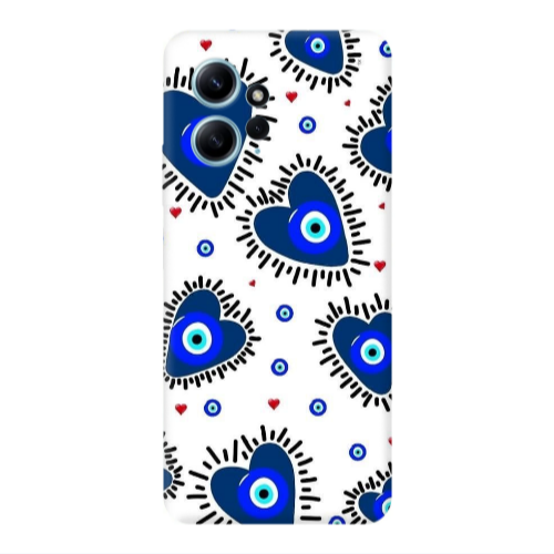Xiaomi Redmi Note 12 4G Heart evil eye beads Transparent Silicone TPU Θήκη