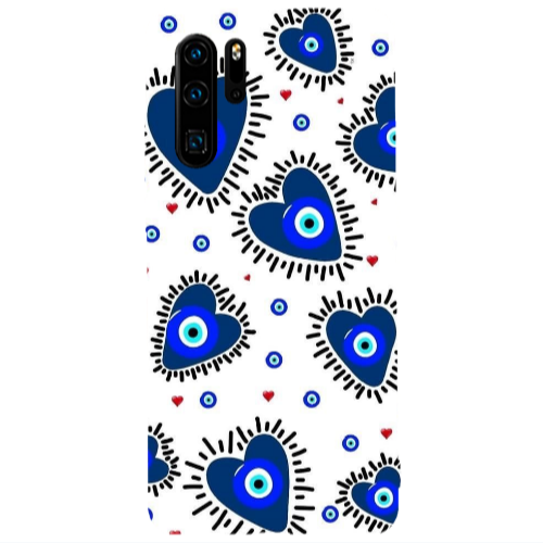 Huawei P30 Pro Heart evil eye beads Transparent Silicone TPU Θήκη