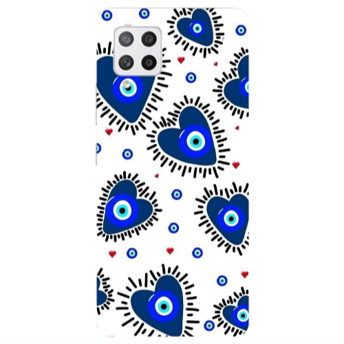 Samsung A42 5G Heart evil eye beads Transparent Silicone TPU Θήκη