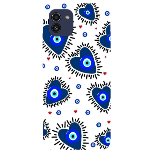 Samsung A03 Heart evil eye beads Transparent Silicone TPU Θήκη