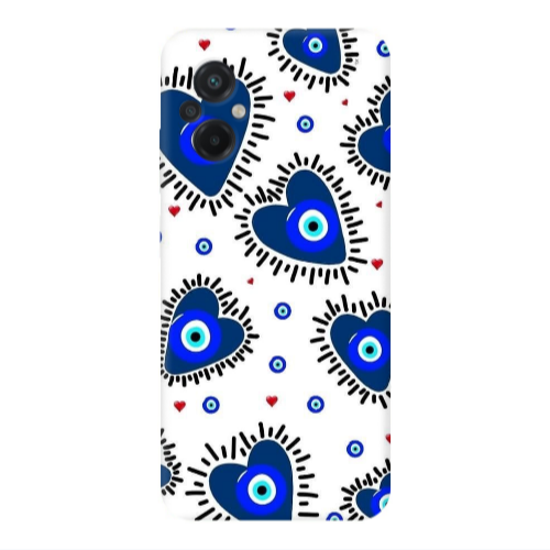 Xiaomi Poco M5 Heart evil eye beads Transparent Silicone TPU Θήκη