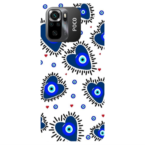 Xiaomi Poco M5 s Heart evil eye beads Transparent Silicone TPU Θήκη