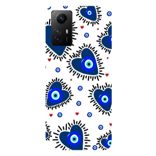 Xiaomi Redmi Note 12s Heart evil eye beads Transparent Silicone TPU Θήκη