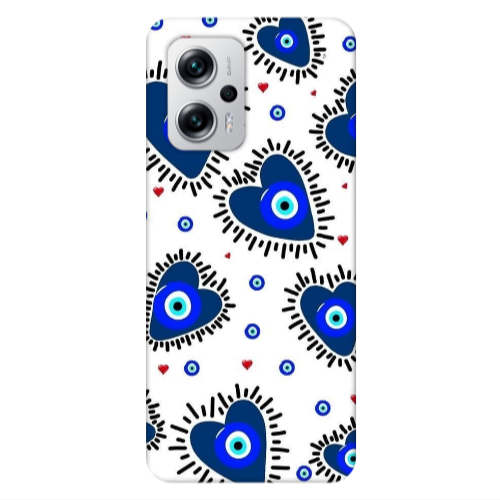 Xiaomi Poco X4 GT Heart evil eye beads Transparent Silicone TPU Θήκη