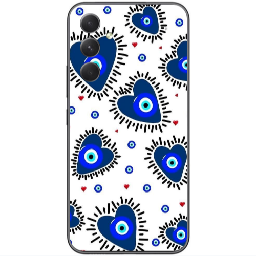 Samsung Galaxy A25 Heart evil eye beads Transparent Silicone TPU Θήκη