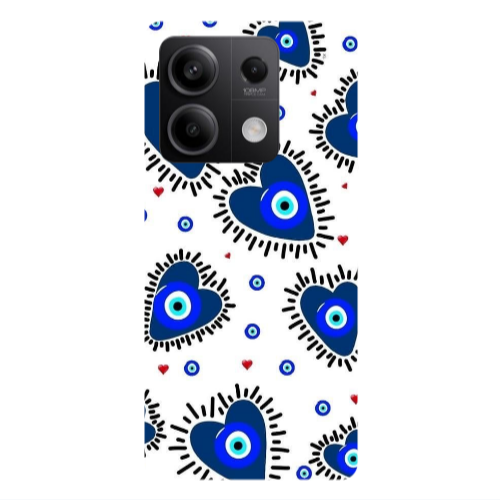 Xiaomi Redmi Note 13Pro 5G Heart evil eye beads Transparent Silicone TPU Θήκη