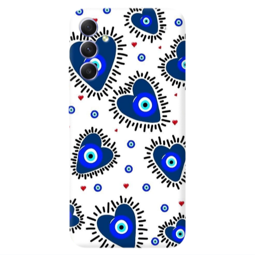 Samsung A25 Heart evil eye beads Transparent Silicone TPU Θήκη