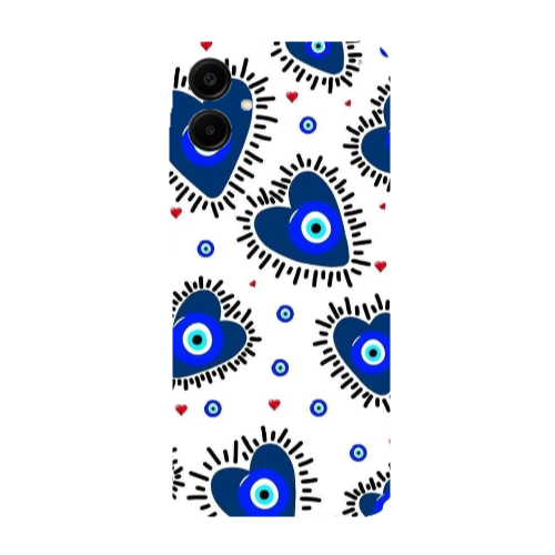 Samsung A06 Heart evil eye beads Transparent Silicone TPU Θήκη