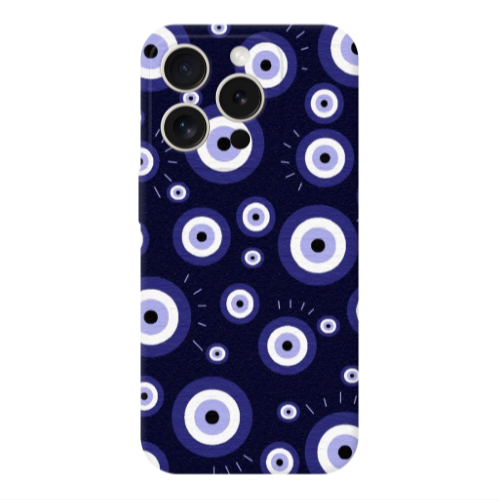 Apple Iphone 16 Pro Max Purple evil eye bead Transparent Silicone TPU Θήκη
