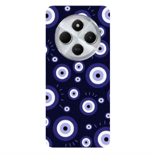 Xiaomi Redmi 14c Purple evil eye bead Transparent Silicone TPU Θήκη