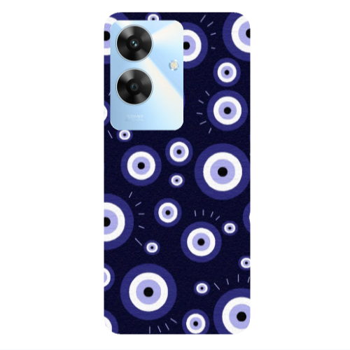 Realme Note 60 Purple evil eye bead Transparent Silicone TPU Θήκη