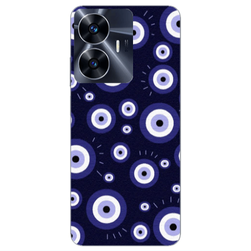 Realme Note 50 Purple evil eye bead Transparent Silicone TPU Θήκη
