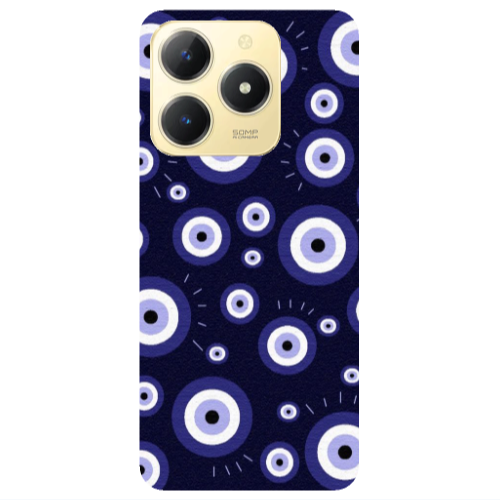 Realme C61 Purple evil eye bead Transparent Silicone TPU Θήκη