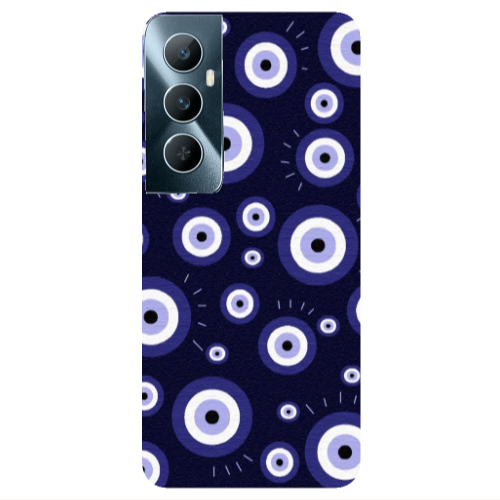 Realme C65 Purple evil eye bead Transparent Silicone TPU Θήκη