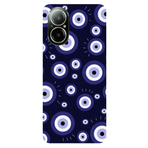 Realme C67 Purple evil eye bead Transparent Silicone TPU Θήκη