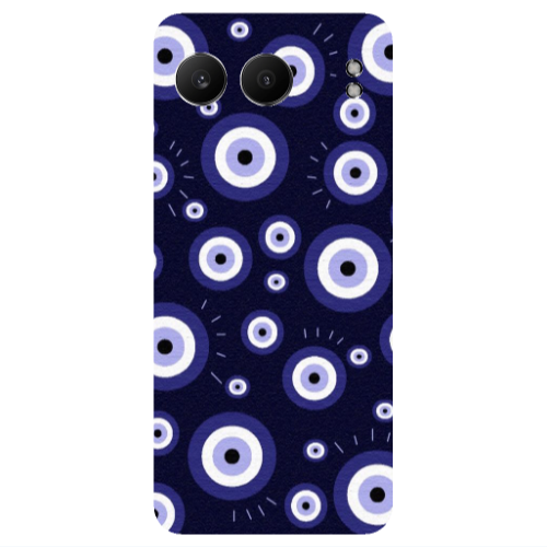 Oneplus Nord 4 Purple evil eye bead Transparent Silicone TPU Θήκη