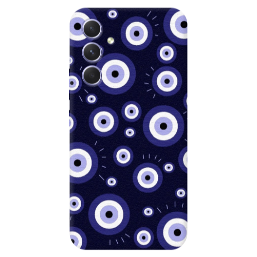 Samsung A56 Purple evil eye bead Transparent Silicone TPU Θήκη