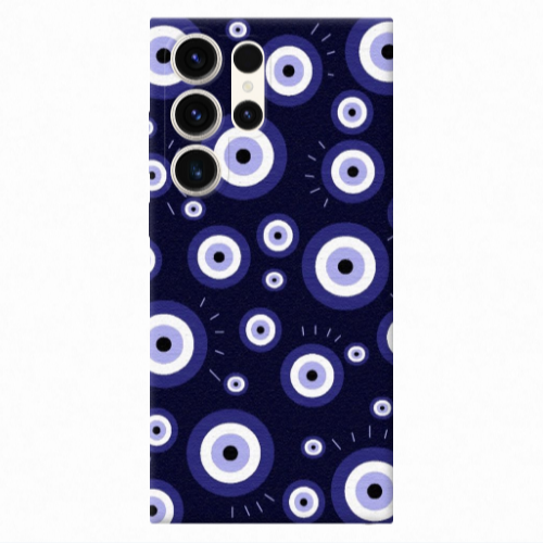 Samsung S25 Ultra Purple evil eye bead Transparent Silicone TPU Θήκη
