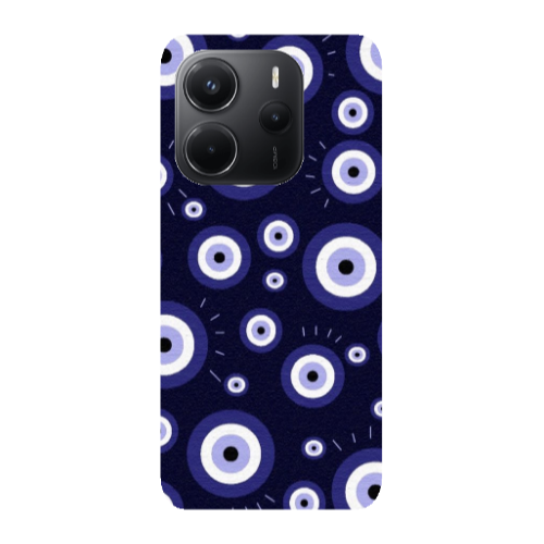 Xiaomi Redmi Note 14 Purple evil eye bead Transparent Silicone TPU Θήκη