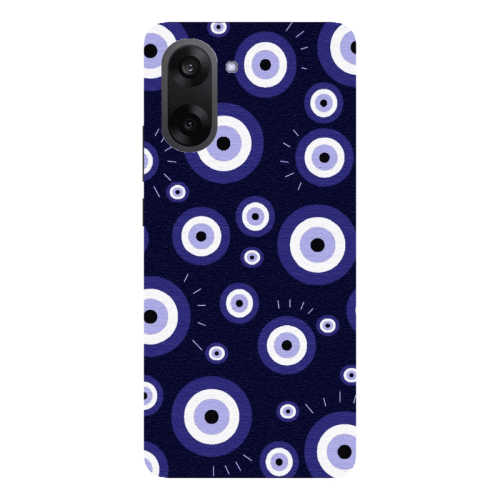 Oneplus Nord CE 5 Purple evil eye bead Transparent Silicone TPU Θήκη