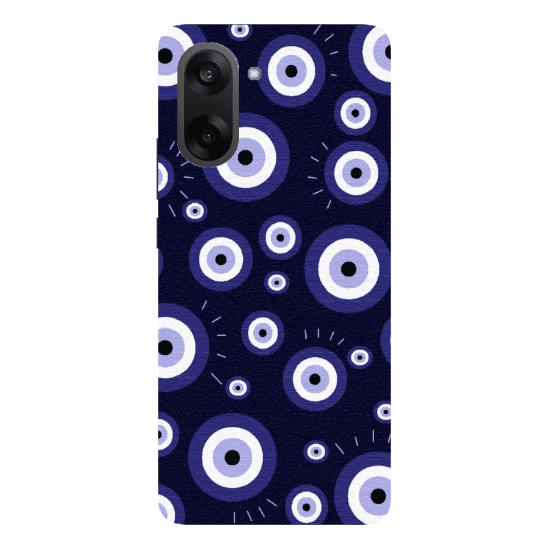 Oneplus Nord CE 5 Purple evil eye bead Transparent Silicone TPU Θήκη