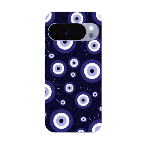 Google Pixel 10 Pro XL Purple evil eye bead Transparent Silicone TPU Θήκη