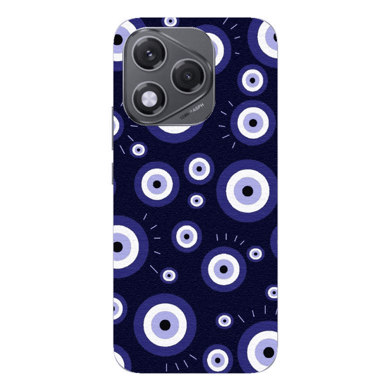Honor 400 Lite Purple evil eye bead Transparent Silicone TPU Θήκη