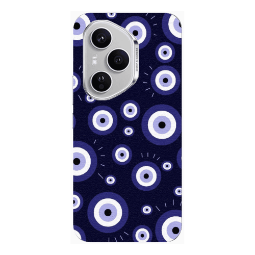 Honor Magic 400 Pro Purple evil eye bead Transparent Silicone TPU Θήκη