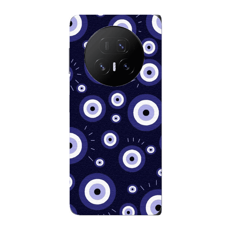 Honor Magic V5 Purple evil eye bead Transparent Silicone TPU Θήκη