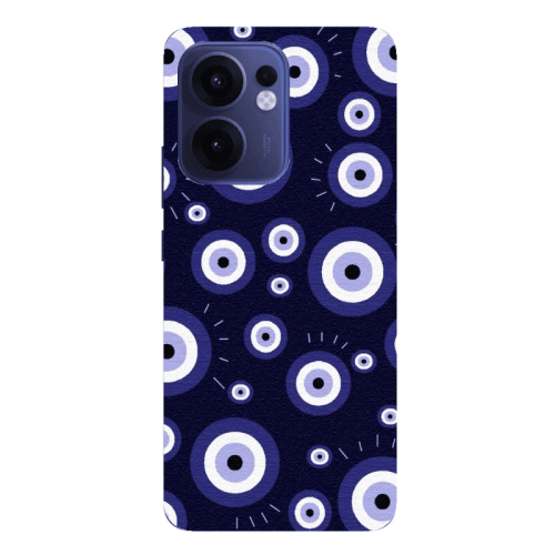 Oppo Reno 13 F Purple evil eye bead Transparent Silicone TPU Θήκη