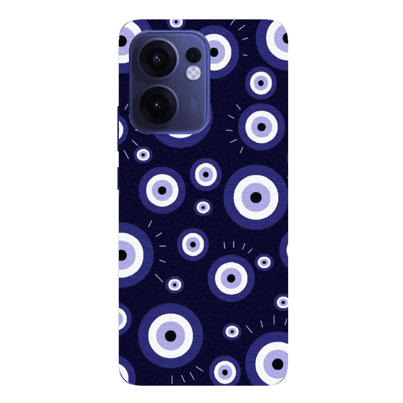 Oppo Reno13 FS Purple evil eye bead Transparent Silicone TPU Θήκη