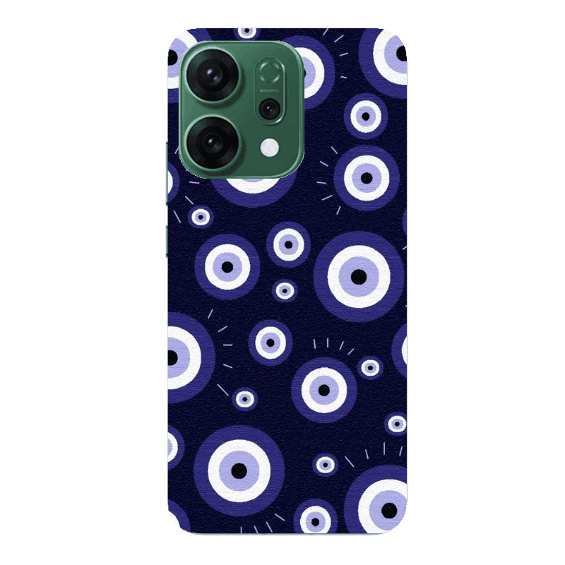 Oppo RENO 14 Purple evil eye bead Transparent Silicone TPU Θήκη