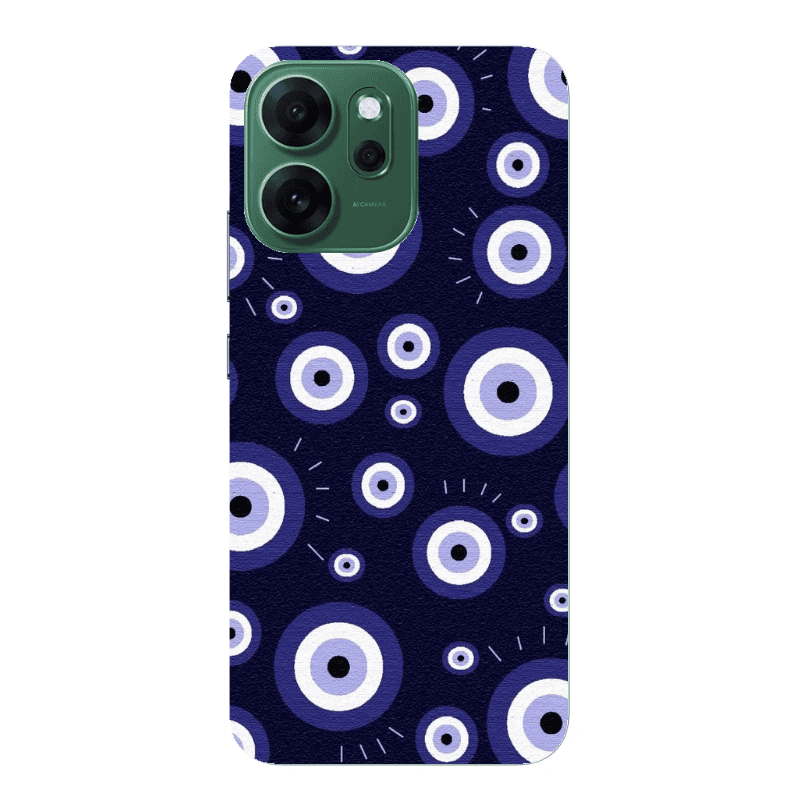 Oppo 14 F Purple evil eye bead Transparent Silicone TPU Θήκη