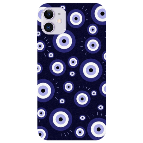 Apple iPhone 11  Purple evil eye bead Transparent Silicone TPU Θήκη