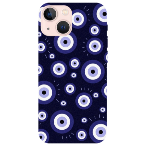 Apple iPhone 13 Purple evil eye bead Transparent Silicone TPU Θήκη