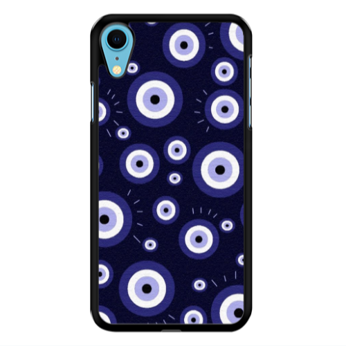 Apple iPhone Xr Purple evil eye bead Black Glossy Θήκη