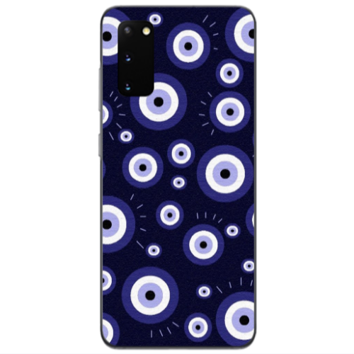 Samsung S20 Purple evil eye bead Transparent Silicone TPU Θήκη