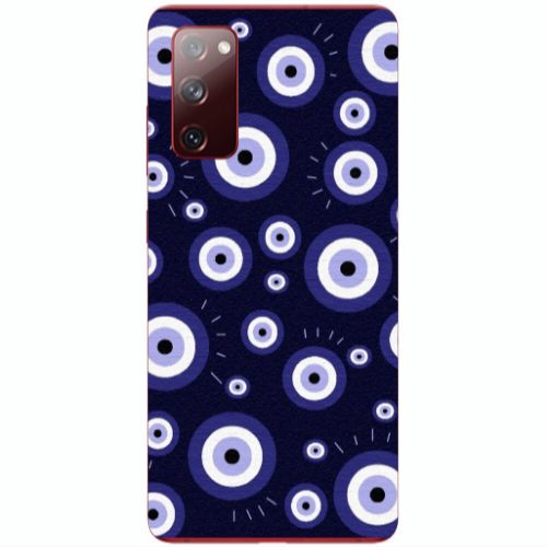 Samsung S20 FE Purple evil eye bead Transparent Silicone TPU Θήκη